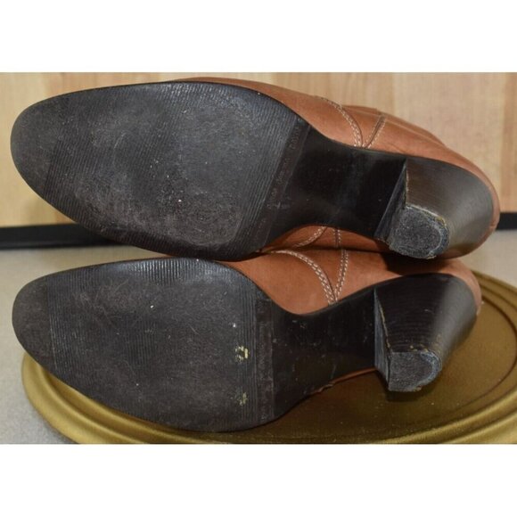 🌹Davos Gomma Womens Tall Riding  Brown Leather Made In Italy Boots Size 9 - Picture 8 of 12